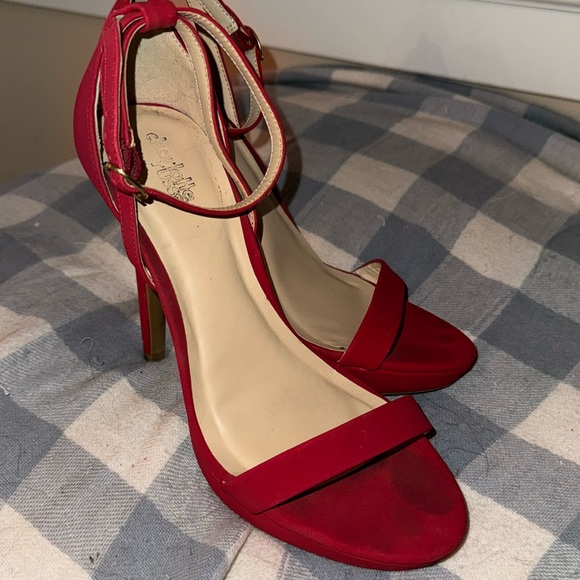 Charlotte Russe 5” Red Matte Heels - Picture 1 of 5